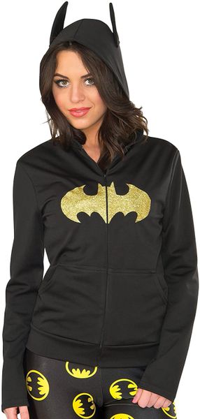 Batgirl Hoodie Jacket, Batman Costume Accessory, Black - Age 14+