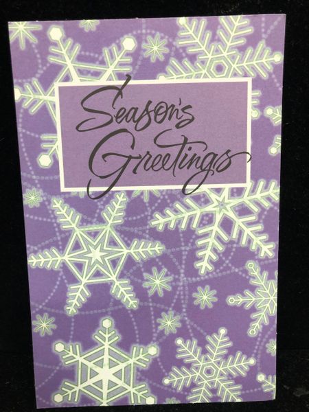 Snowflakes Seasons Greetings Card, Lavender - by Paramount - 1ct - Christmas Card