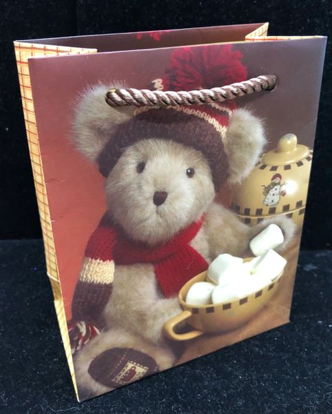 Teddy Bear Holiday Gift Bag, Small, 5.5in - Jewelry Gift Bag - Holiday Sale