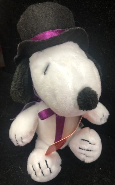 *Halloween Snoopy Magician Plush, Purple Cape, Black Top Hat, 7in