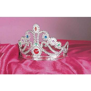 *Silver Jeweled Queen Crown Royalty Costume Accessory, Girl's Tiara - After Halloween Sale