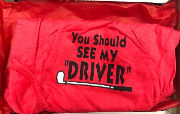 You should see my “DRIVER”, Mens Funny Briefs, Red Underwear, Size Large - For the Naughty Golfer - Valentines Day Gifts