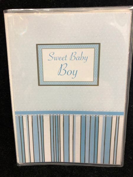 SALE - Baby Boy Photo Album - Handmade, 6in - Blue - Baby Boy Gifts - Keepsakes