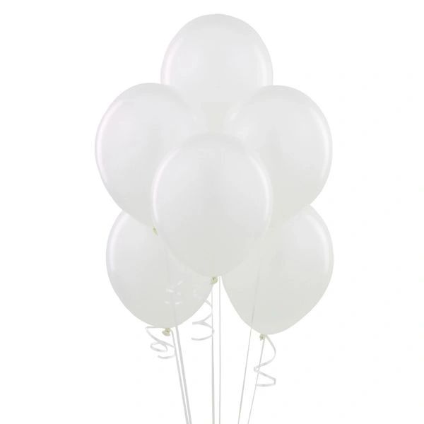 Snow White Latex Balloons, 9in - 20ct - White Balloons