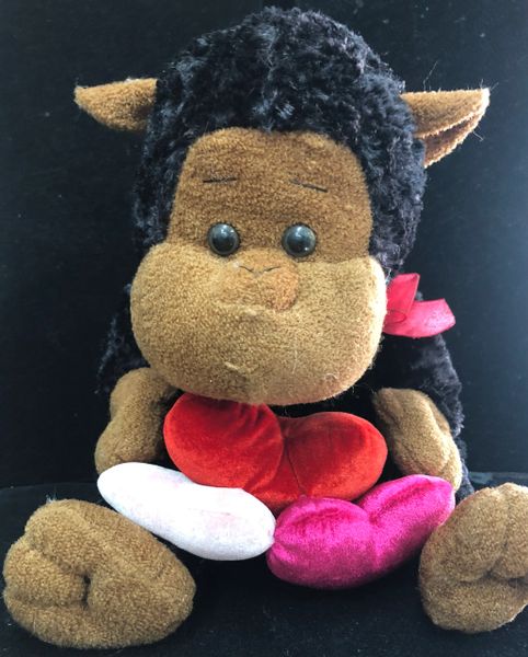 Happy Heart Monkey Plush with Hearts, 12in - Love Gifts - Valentines Day Gifts