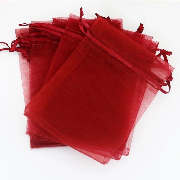 Burgundy Organza Bags, 24pcs - 4x6 - Party Favor Gift Bag, Souvenirs