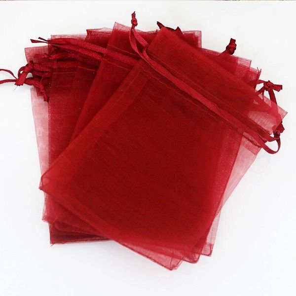 Burgundy Organza Bags, Party Favor Gift Bag, Souvenirs