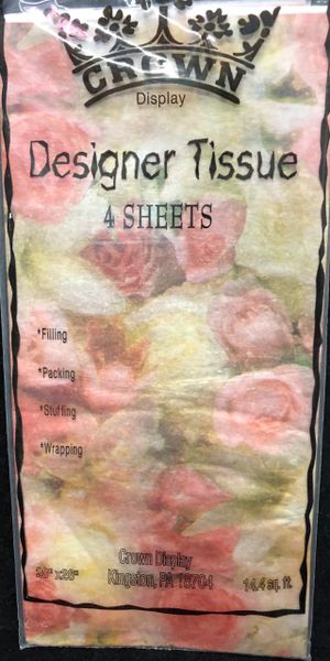 *Pink Floral Designer Tissue Paper, 4 Sheets - Mom Gifts