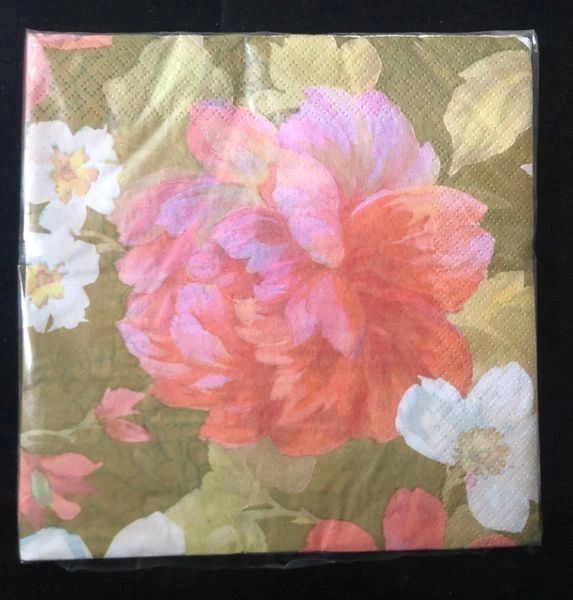 Gold Elegant Bouquet Party Floral Luncheon Napkins, 16ct - Flowers - Bridal Shower - Mom Gifts - Mother's Day