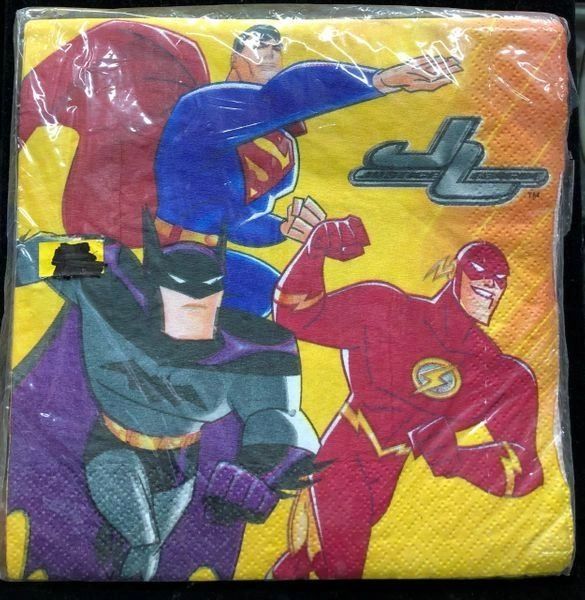 Rare Justice League Birthday Party Luncheon Napkins, 16ct
