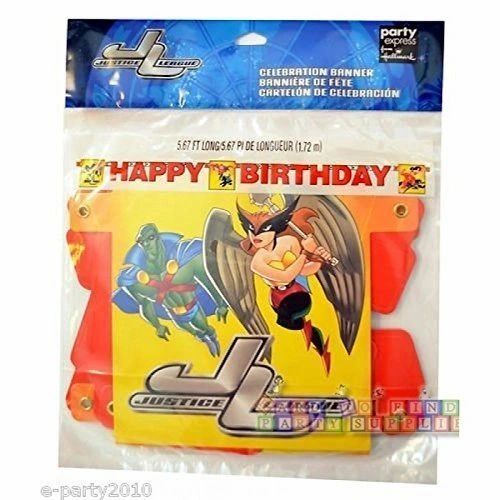 Rare Justice League Birthday Party Banner Decoration, 5ft