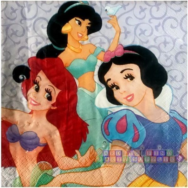 Rare Disney Princesses Purple Luncheon Napkins, 16ct - Discontinued