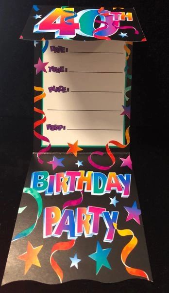 40th Birthday Pizazz Party Invitations, Black - 8ct - Packaged