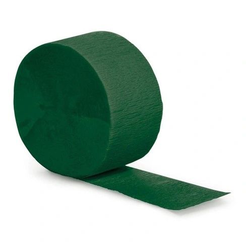 Hunter Green Crepe Streamers, 81ft - Green Decorations