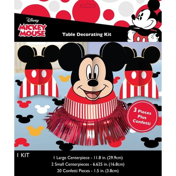Mickey Mouse Birthday Party Table Decorating Kit - Red, Black