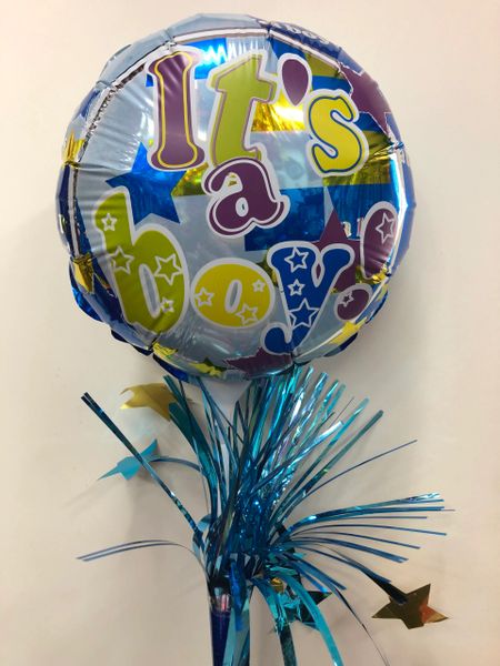 It's a Boy Foil Balloon, 12in - Self Sealing Centerpiece