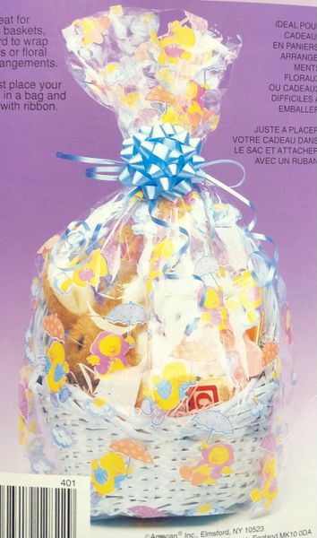 *Baby Shower Basket Cello Gift Bags, 24x25in