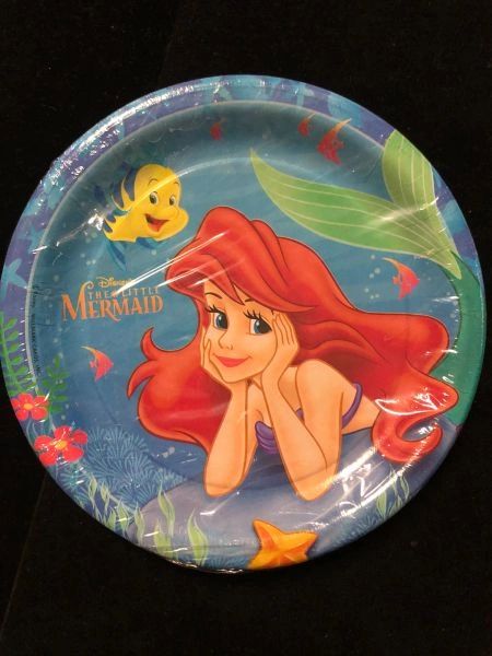 Rare Disney Little Mermaid Ariel Birthday Party Cake Plates, 7in - 8ct