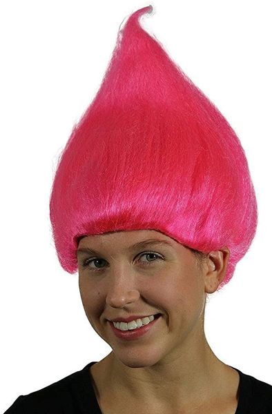 *Hot Pink Trolls Wig Character Costume Accessory - Pink Hair - Halloween