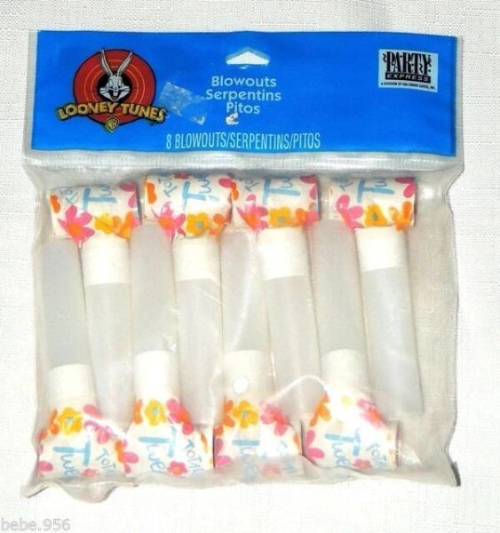 Rare Looney Tunes Totally Tweety Birthday Party Favor Blowouts, 8ct - Licensed