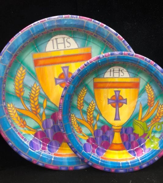 BOGO SALE - Communion Party Cake & Dinner Plates, 8ct - First Holy