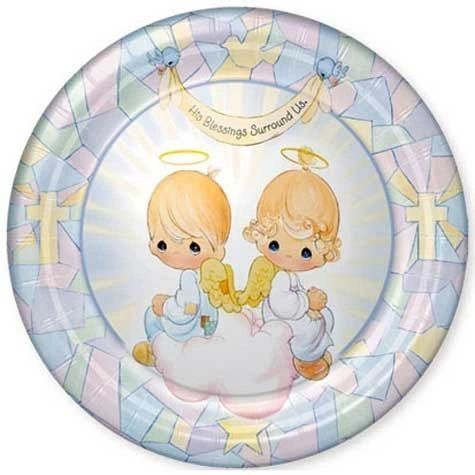 BOGO SALE - Rare Precious Moments Baby Cake & Luncheon Party Plates, 8ct- His Blessings Surround Us - Christening - Baptism
