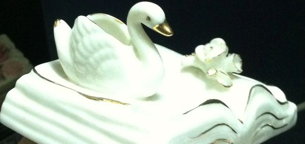 Bone China Book with Swan