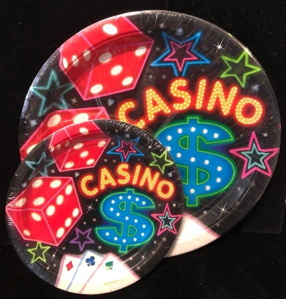Casino Party Plates, 8ct - Red Dice