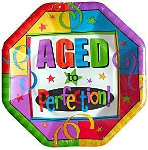 Vintage Aged to Perfection Birthday Party Dinner Plates, 10in - 8ct