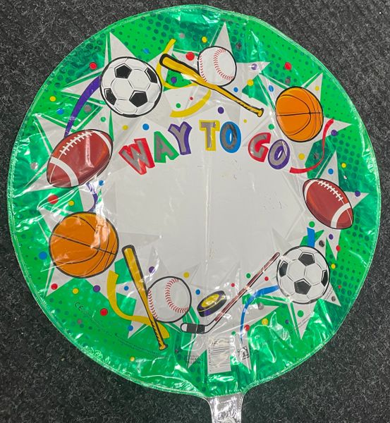 Way To Go Balloon - Personalized - Just Write - Sports Foil Balloon, 18in - Party Sale