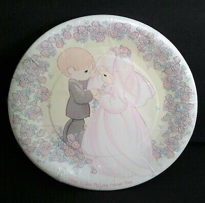 *Rare Vintage Precious Moments Wedding Cake Plates, 7in - 8ct - Love Forever True