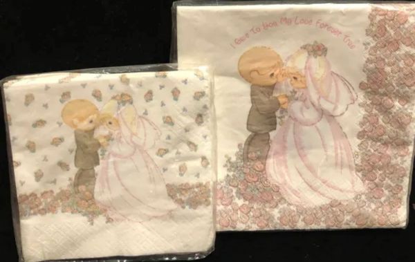 *Rare Vintage Precious Moments Wedding Napkins, 16ct - Love Forever True