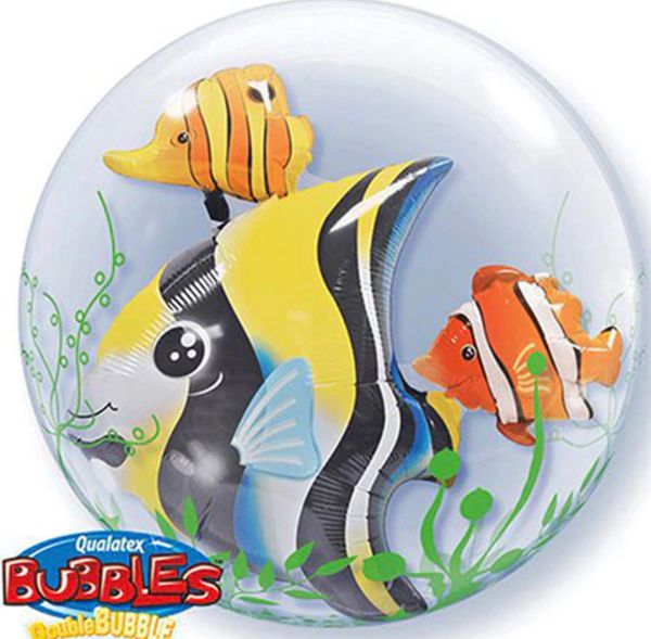 BOGO SALE - 3D Bubble Balloon - Tropical Fish Plastic Balloon, 22in