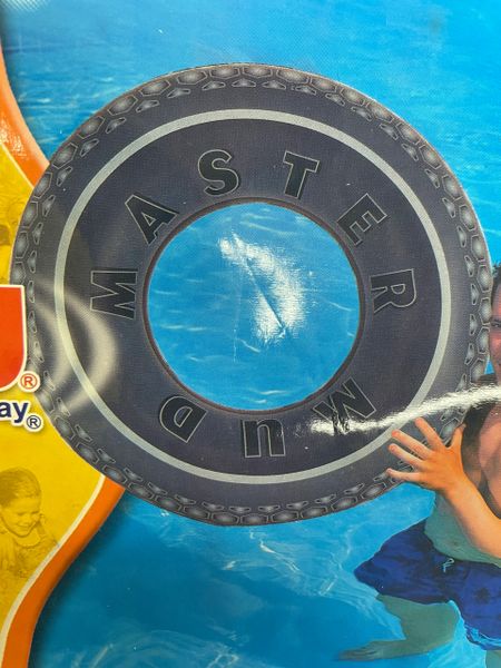 Inflatable Tire Swim Ring, Round Pool Float Tube, 36in Black - Age 10+ Summer Fun - Beach Toys