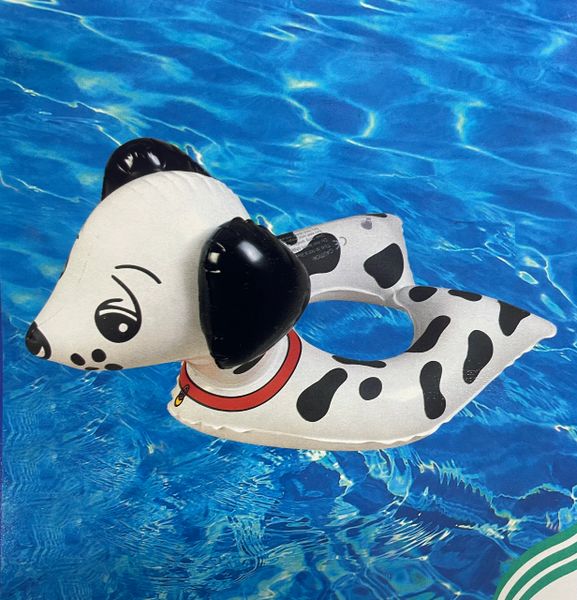 Inflatable Dalmatian Dog Split Swim Ring Tube Float, 26in - Age 5+ Summer Fun - Beach Toys