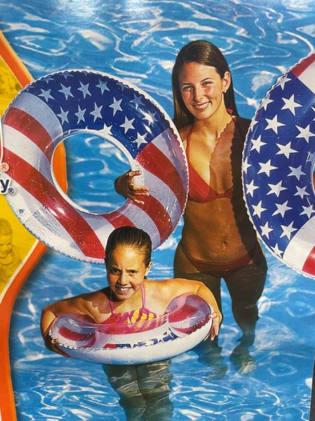 *3 Inflatable Patriotic Pool Rafts, Donut Style, 30in - Summer Fun Pool Float SALE