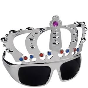 Silver Crown Sunglasses - The King, Elvis Glasses - Silver Crown - Purim - Halloween