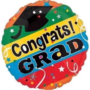Congrats Grad! Congratulations Graduate, Jumbo Graduation Balloon, 32in