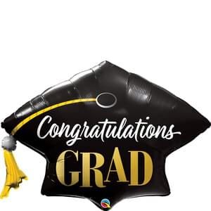 Congrats Grad, Graduation Cap, Super Shape Cluster Foil Balloon, 41in - Jumbo Graduation Balloon