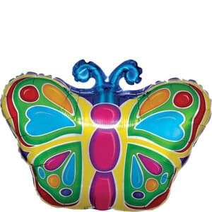 Colorful Butterfly Shape Foil Balloon, 18in - Double-Sided