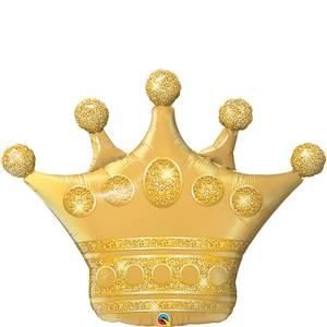 *Gold Crown Shape Foil Balloon, 41in - Father's Day - Dad Gifts