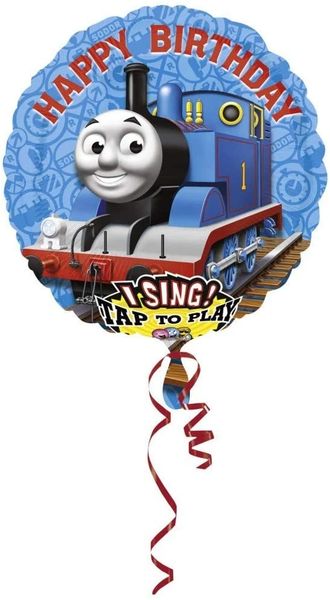 Thomas the Train, Tank Engine Musical Foil Balloon, Sing a Tune, Plays Happy Birthday Song - 28in - Instrumental Gifts