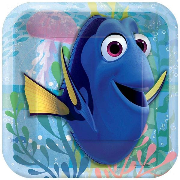 Finding Dory Square Cake Birthday Party Plates, 7in - 8ct