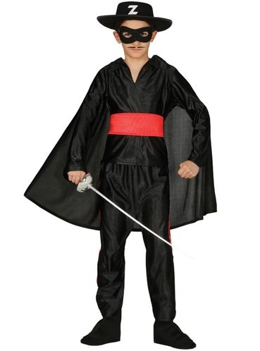 *Masked Bandit, Black Zorro Costume, Boys Large - Halloween