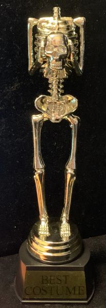 SALE - Best Costume Skeleton Trophy - Gold Oscar Style Gold Statue Trophy Award, 10in - After Halloween Sale