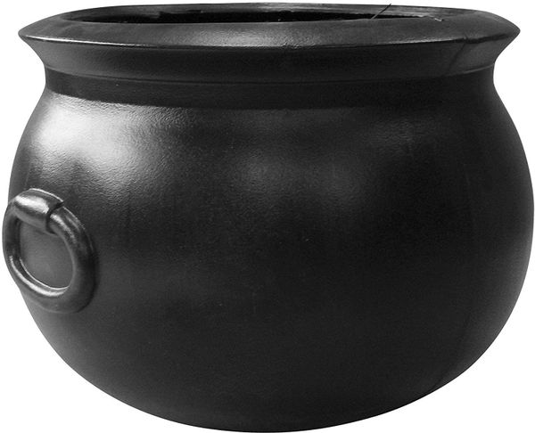 *12in Black Cauldron Witch Pot, Kettle - Treat Bowl - Candy Holder - Halloween