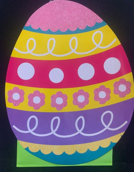 Happy Easter Gift Bag - Easter Egg Shape - 12x8x4in