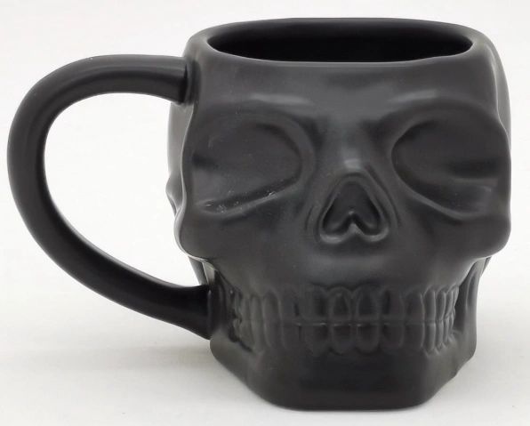 *Black Skull Coffee Mug - Halloween Novelty Gifts