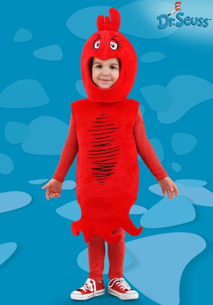 Dr Seuss Dr. Seuss Red Fish Costume for Toddlers - Purim - After Halloween Sale - under $20