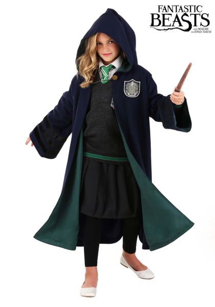 Harry Potter Vintage Slytherin Robe - Kids Standard Size 38in Long, Chest Up to 44in - Halloween Spirit